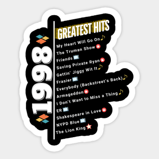 1998 Time Capsule Era - Front & Back - Retro Pop Culture Sticker